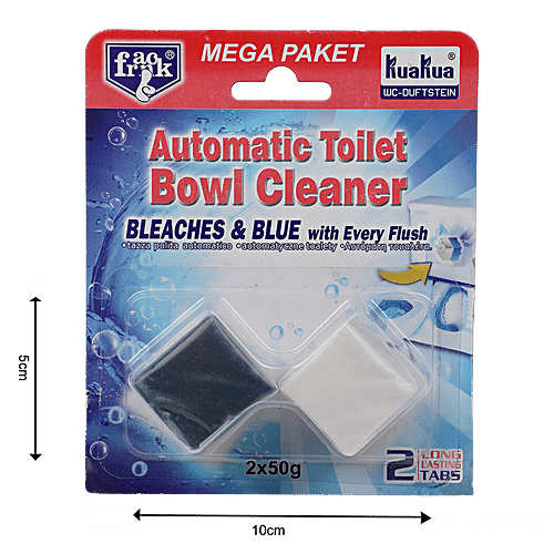 Franck Toilet Cleaner Cube Block - Twin Colour, Assorted, 50 g (Pack of 2) Bleaches & Blue with Every Flush
