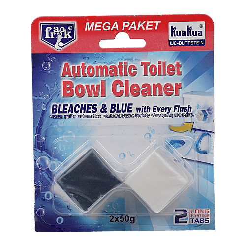 Franck Toilet Cleaner Cube Block - Twin Colour, Assorted, 50 g (Pack of 2) Bleaches & Blue with Every Flush