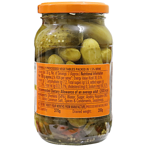 Tify Gherkin German - Sweet & Sour, 370 g Jar Natural Vinegar