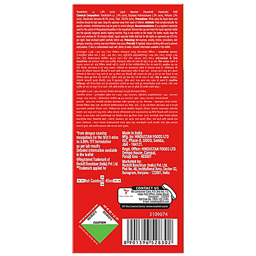 Mortein Insta5 Mosquito Repellent Liquid Refill, Fits All Machines, 45 ml