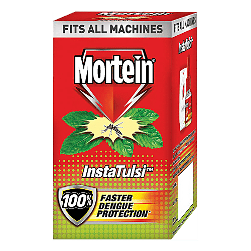 Mortein InstaTulsi Mosquito Repellent Liquid Refill, Fits All Machines, 45 ml (25% Extra)