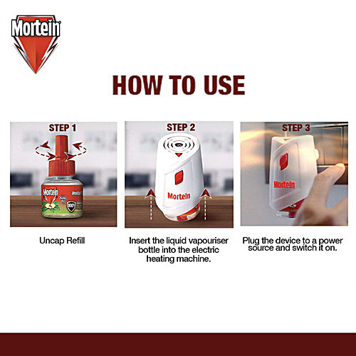 Mortein Mosquito Repellent Refill, Tulsi - 100% Protection From Dengue Mosquitoes, 45 ml (25% Extra) 