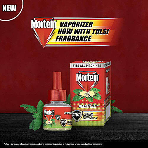 Mortein InstaTulsi Mosquito Repellent Liquid Refill, Fits All Machines, 45 ml (25% Extra)