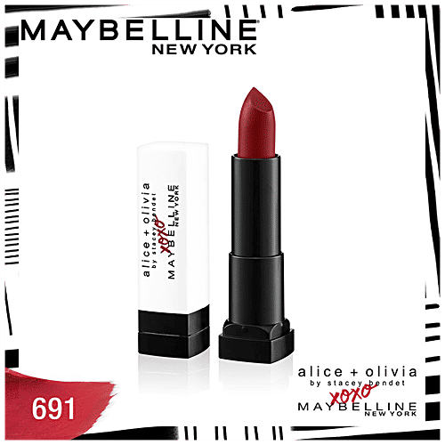 Maybelline New York Alice + Olivia Limited Edition Creamy Matte Lipstick - 691 Stace Face Red, 3.9 g