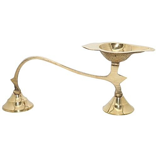 Giri Brass Aarti One Mukh Ghee Lamp - 10 cm, 1 pc  