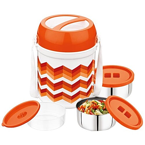 Buy Asian Plastic Lunch Box/Tiffin Box Diet Meal Hot Pack, Orange