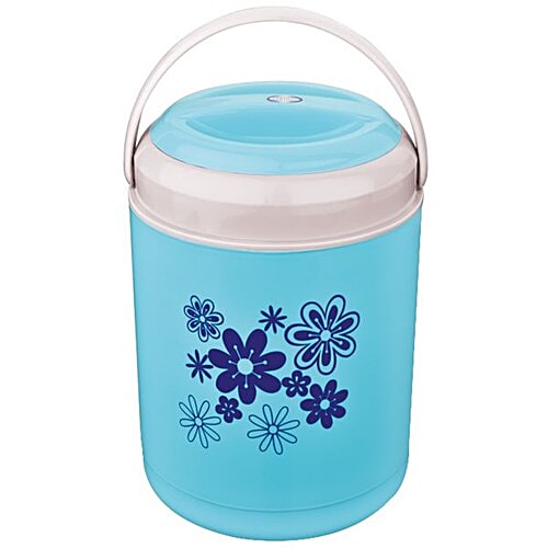 Asian Thermo Plastic Lunch Box/Tiffin Box with Steel Containers - Royal, Blue, 750 ml (Set of 3) 