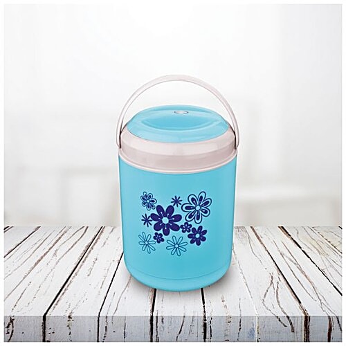 Asian Thermo Plastic Lunch Box/Tiffin Box with Steel Containers - Royal, Blue, 750 ml (Set of 3) 