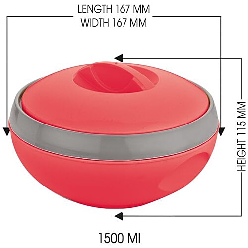 Asian Plastic Casserole For Roti/Chapati - Venus N DLX, Red, 1.5 L Box 