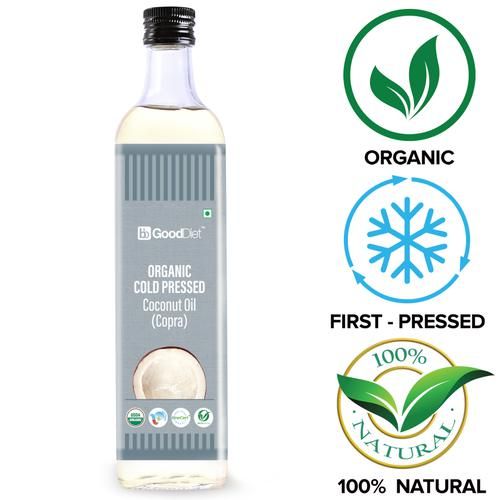 GoodDiet Organic Cold Pressed Coconut Oil, 500 ml  100% Natural