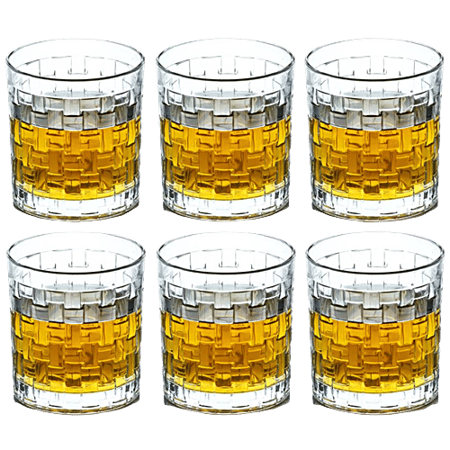 Ziva Novara Old Fashion Whisky Juice Glass, 350 ml (Set of 6) 