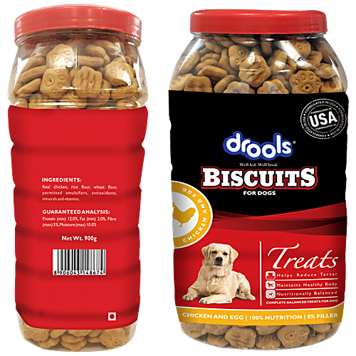 Buy Drools Dog Treats Combo Chicken & Egg Dry Food + Biscuits, For