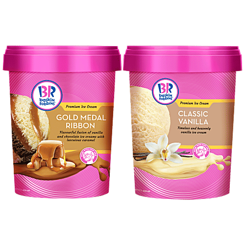 Buy Baskin Robbins Premium Ice Cream Gold Medal Ribbon, Made with Cow Milk Online at Best