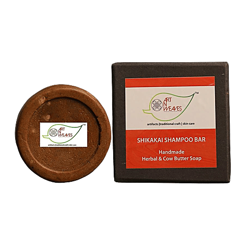 ArtNWeaves Shikakai Shampoo Handmade Herbal & Cow Butter Soap, 100 g  