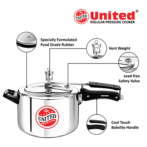 Buy United Aluminium Inner Lid Pressure Cooker Online at Best Price of