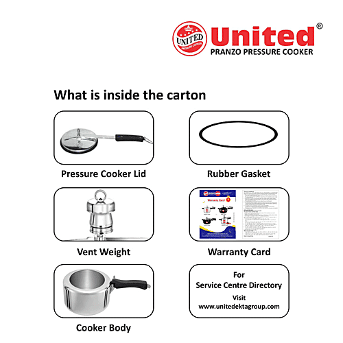 United Hard Anodised Inner Lid Pressure Cooker - Induction Base, Black, 3 L  