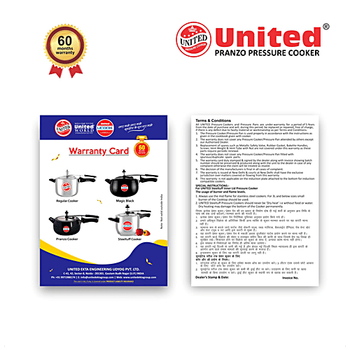 United Hard Anodised Inner Lid Pressure Cooker - Induction Base, Black, 3 L  