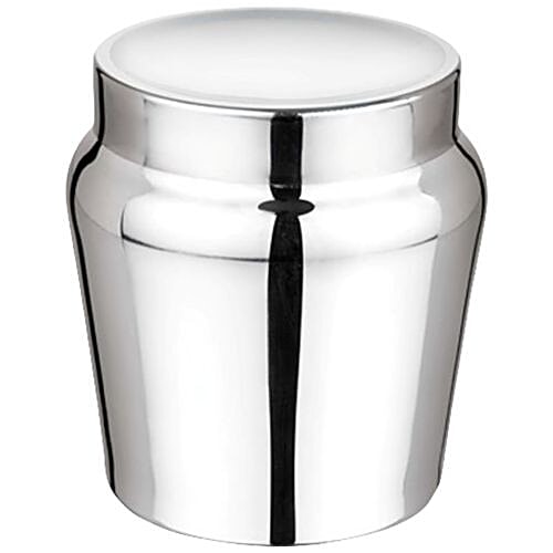 Aagam Stainless Steel Storage Container - Mirror Finish, Apple, 750 ml (Set of 3) 