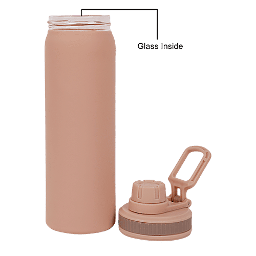 DP Glass Bottle With Plastic Outer - Beige, BB1302, 550 ml  