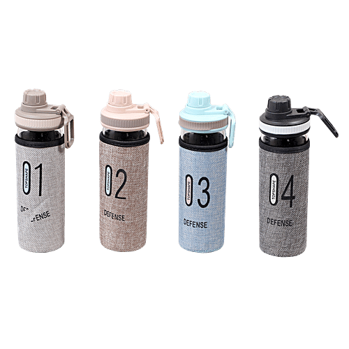 DP Glass Bottle With Removable Fabric Cover - Beige, BB1308, 550 ml  