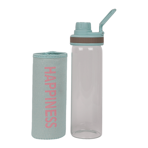 DP Glass Bottle With Removable Fabric Cover - Green, BB1308, 550 ml  