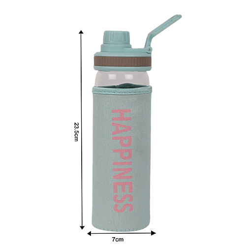 DP Glass Bottle With Removable Fabric Cover - Green, BB1308, 550 ml  
