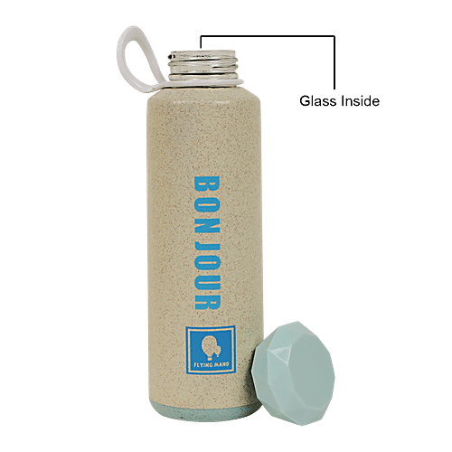 DP Glass Bottle With Plastic Outer - Blue Lid, BB1309, 380 ml  