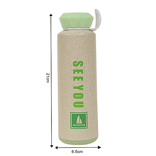 DP Glass Bottle With Plastic Outer - Green Lid, BB1309, 380 ml  