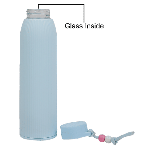 DP Glass Bottle With Plastic Outer  - Blue, BB1315, 400 ml  