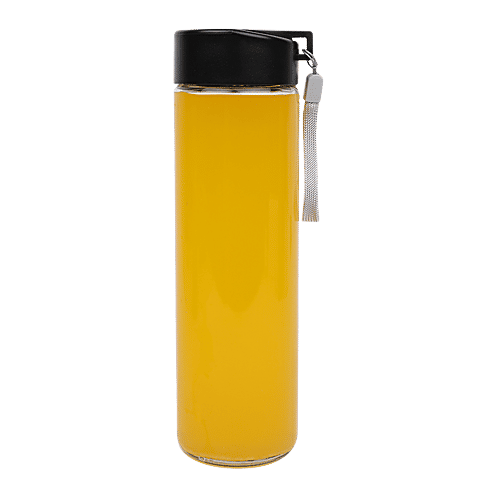 DP Glass Water Bottle With Removable Fabric Cover - Grey, BB1318, 500 ml  Leak Proof