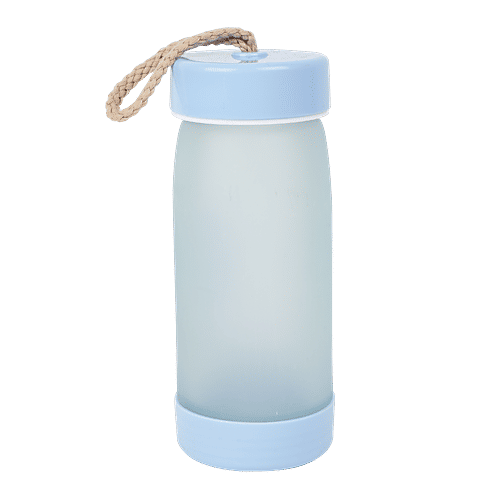 DP Glass Bottle With Plastic Rim & Cap - Blue, BB1319, 400 ml  
