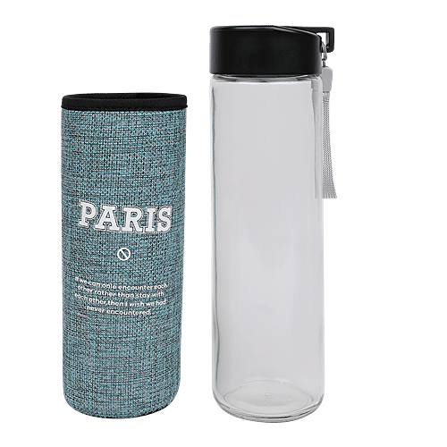 DP Glass Bottle With Removable Fabric Cover - Green, BB1322, 500 ml  
