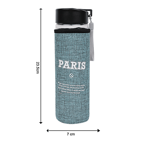 DP Glass Bottle With Removable Fabric Cover - Green, BB1322, 500 ml  