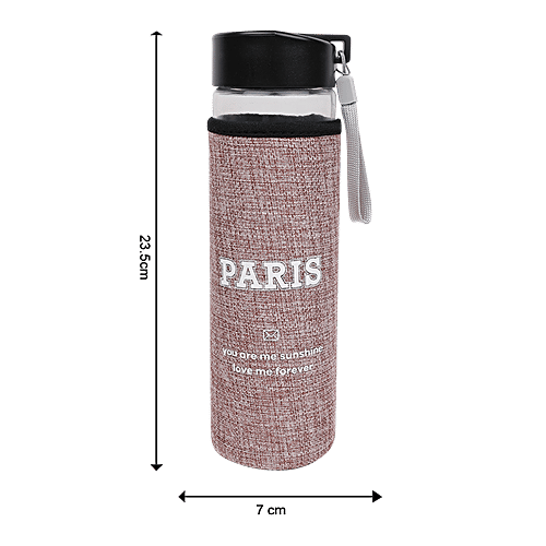 DP Glass Bottle With Removable Fabric Cover - Purple, BB1322, 500 ml  