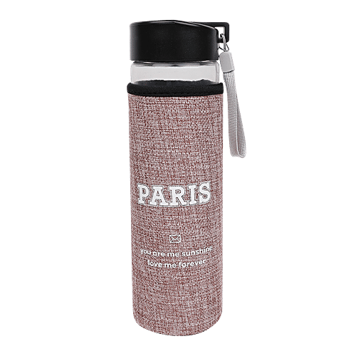DP Glass Bottle With Removable Fabric Cover - Purple, BB1322, 500 ml  