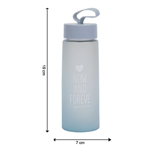 DP Glass Matt Finish Bottle With Plastic Cap - Blue, BB1324, 400 ml  