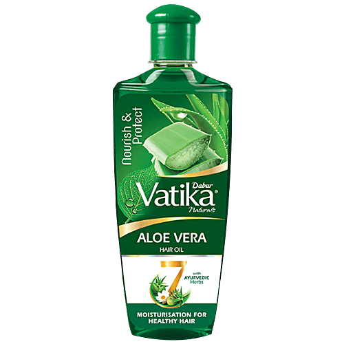 Dabur Vatika Naturals Aloe Vera Hair Oil - For Nourish & Protect, Moisturisation For Healthy Hair, With 7 Ayurvedic Herbs, 300 ml  With 7 Ayurvedic Herbs