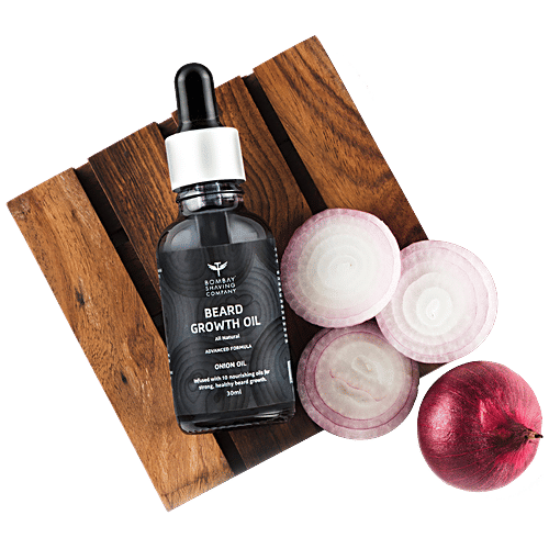 Bombay Shaving Company Beard Growth Onion Oil - 10X Nourishing Oils For Stronger, Fluffier & Shinier Beard, 30 ml  Infused with 10 Nourishing Oils