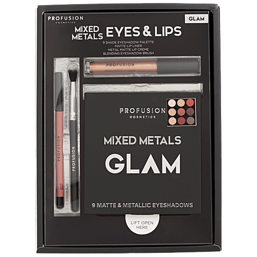Profusion Cosmetics Mixed Metals Eyes & Lips Set - Glam, 27.4 g  