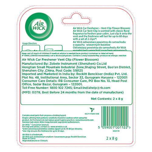 Buy Air wick Car Freshener Vent Clip, Flower Blossom Online at Best