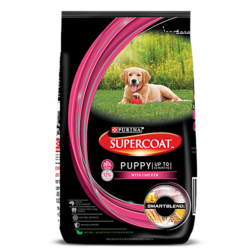 Purina Supercoat Puppy Dry Dog Food - With Chicken, 400 g Pouch No Artificial Colours & Flavours