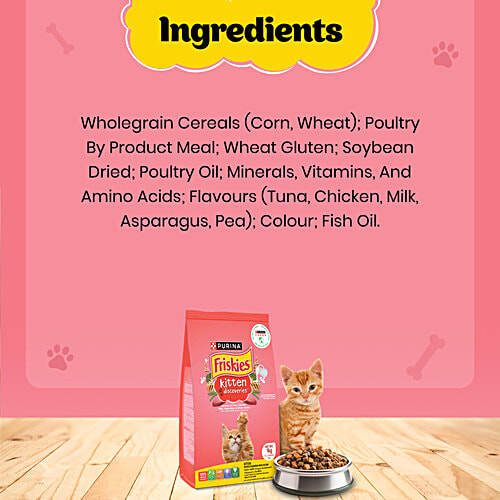 Purina Friskies Kitten Discoveries Tuna Chicken Milk Vegetables & Whole Grain Flavours Food, 1 Kg
