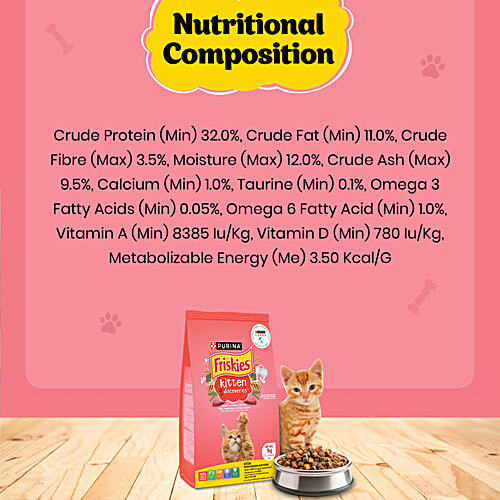Purina Friskies Kitten Discoveries Tuna Chicken Milk Vegetables & Whole Grain Flavours Food, 1 Kg