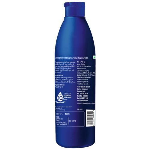 Parachute  Advansed Gold Coconut Hair Oil - For Long & Strong Hair, 100% Pure, Enriched With Vitamin E, 400 ml  