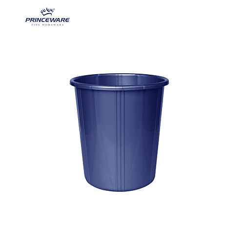Princeware Plastic Dustbin / Garbage Bin without Lid - Blue Colour, 12 L  Strong