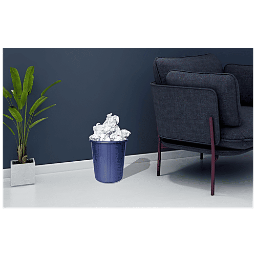 Princeware Plastic Dustbin / Garbage Bin without Lid - Blue Colour, 12 L  Strong