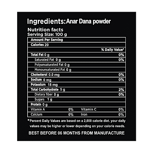 Salz & Aroma Anar Dana Powder, 100 g  Unique Flavour
 Tangy Taste