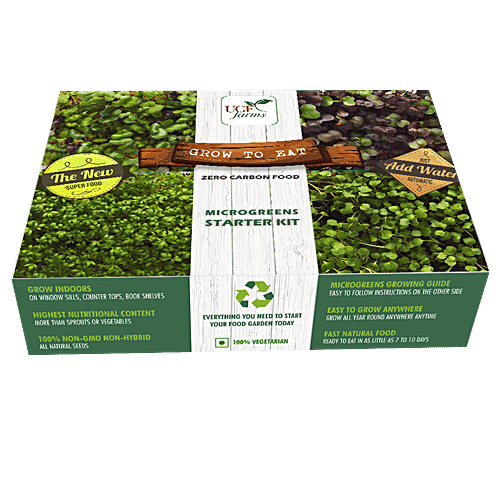 UGF Farms Microgreens Starter Kit - Soil-Less Organic Plant Seeds, Fenugreek, 200 g All Natural, Zero Carbon Food, Non Gmo
