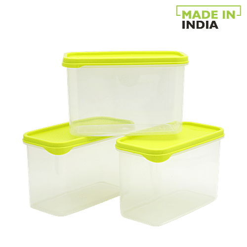 Buy Mastercook Storage Container Green, Plastic, Plain, Rectangular