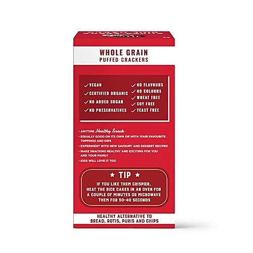 Wise Crack Organic Big Super Seeds Rice Cakes - With Himalayan Rock Salt, 125 g (18 pcs) No Oil, No Trans Fat, Gluten Free